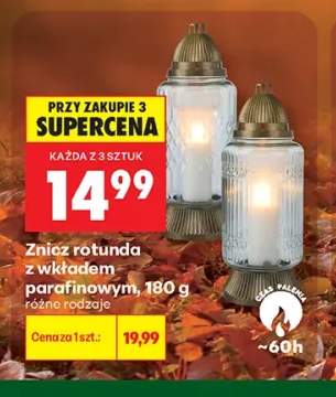 Znicz rotunda z wkładem parafinowym 180 g