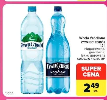 Woda źródlana gazowana Żywiec Zdrój lekko +2 warianty