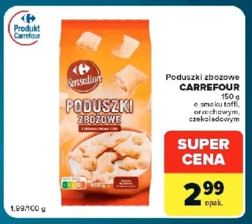 Poduszki zbożowe Carrefour o smaku toffi +2 warianty