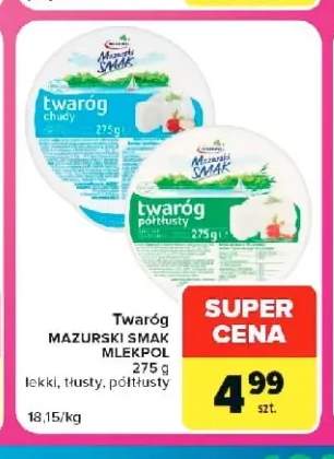 Twaróg Mazurski Smak Mlekpol półtłusty +2 warianty