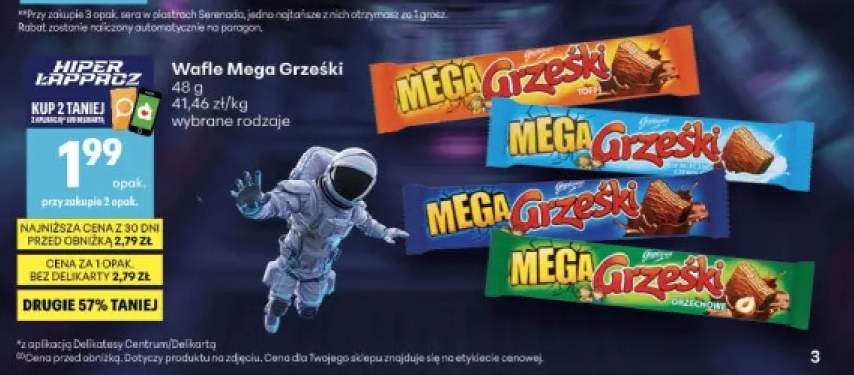 Wafle Mega Grześki toffi +3 warianty