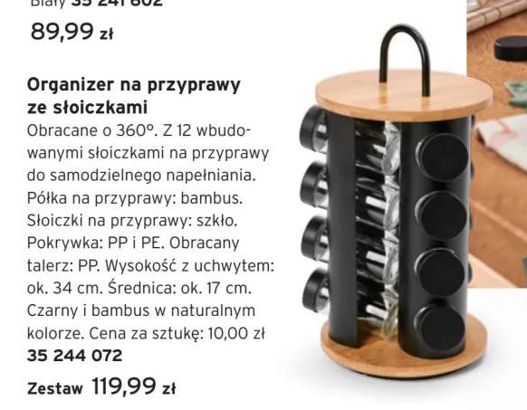 Organizer na przyprawy ze słoiczkami