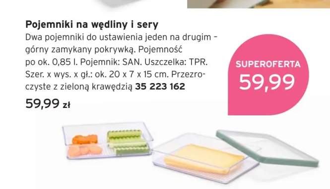 Pojemniki na wędliny i sery