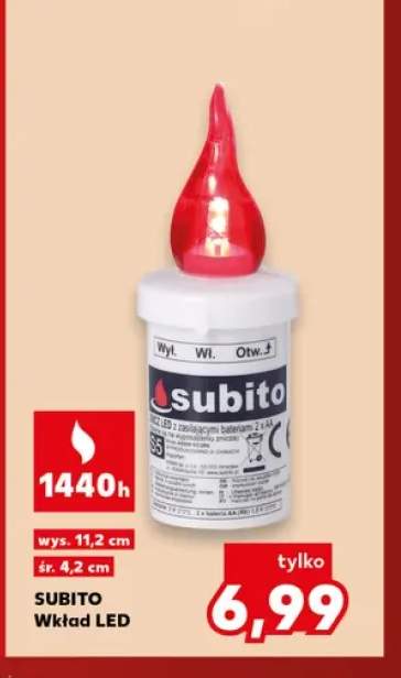 Wkład LED Subito wys. 11,2 cm śr. 4,2