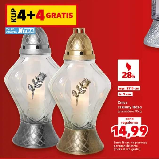 Znicz szklany Róża