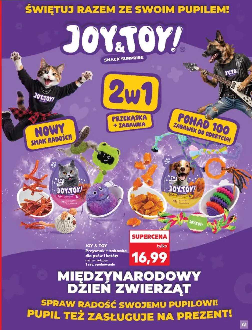 Przysmak + zabawka dla psów i kotów Joy & Toy
