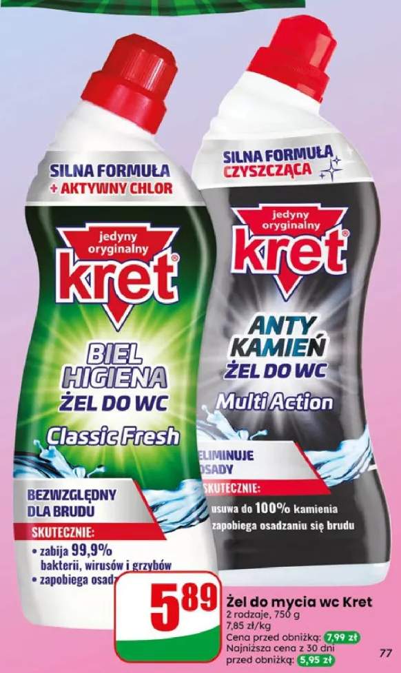 Żel do mycia wc Kret Anty Kamień Multi Action +1 wariant