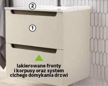 Szafka pod umywalkę wisząca 60x45.1x60 cm Stilla kaszmirowa mat Defra