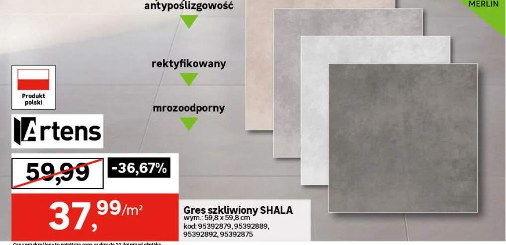 Gres szkliwiony Shala Beige 59.8x59.8 Artens