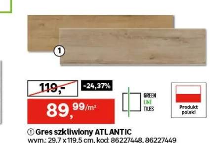 Gres szkliwiony Atlantic Beige 29.7x119.5 Stargres