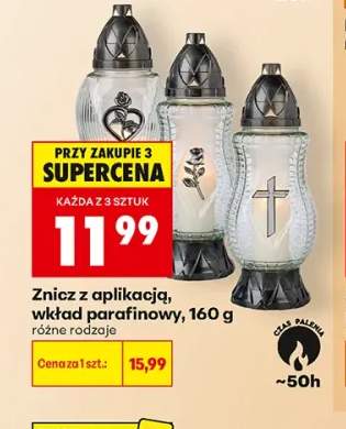 Znicz z aplikacją wkład parafinowy
