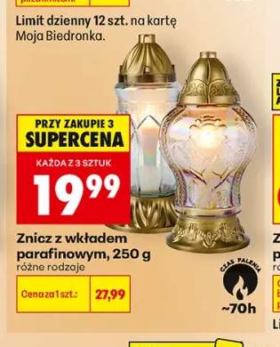 Znicz z wkładem parafinowym
