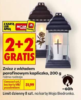 Znicz z wkładem parafinowym kapliczka