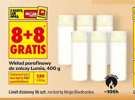 Wkład parafinowy do zniczy Lumia