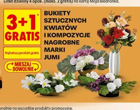 Bukiety sztucznych kwiatów i kompozycje nagrobne Jumi