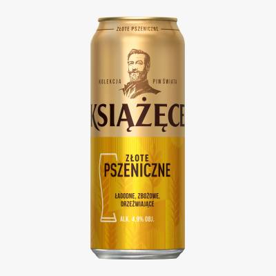 Piwo Książęce złote pszeniczne 0,5l 4,9% puszka