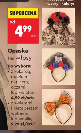 Opaska na włosy z kokardą +7 wariantów