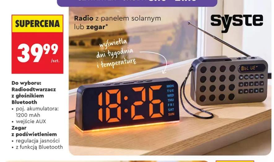 Radioodtwarzacz z głośnikiem Bluetooth Syste +1 wariant
