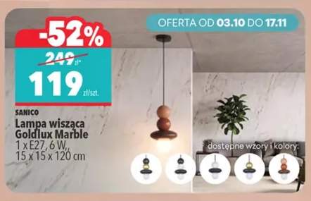 Lampa wisząca GoldLux Marble Sanico