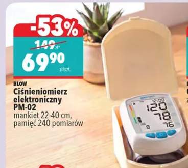 Ciśnieniomierz elektroniczny PM-02 mankiet 22-40 cm pamięć 240 pomiarów Blow