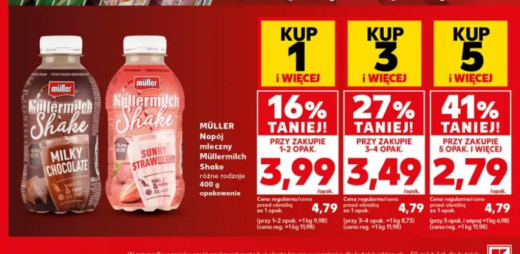 Napój mleczny Müllermilch Shake Milky Chocolate Müller +1 wariant