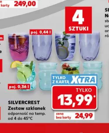 Zestaw szklanek 4-pak 0,44 l Silvercrest +1 wariant