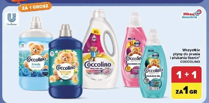 Płyny do prania i płukania tkanin Coccolino +5 wariantów