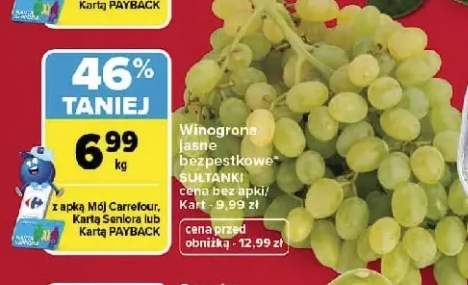 Winogrona jasne bezpestkowe Sułtanki