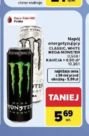 Napój energetyzujący Classic Mega Monster +1 wariant