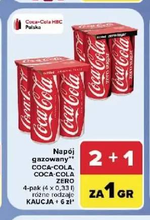 Napój gazowany Coca-Cola 4-pak 0,33 l +1 wariant