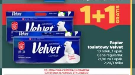 Papier toaletowy White Cotton Velvet 10-pak +1 wariant