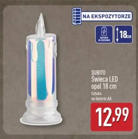Świeca LED opal 18 cm Subito