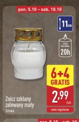 Znicz szklany zalewany mały