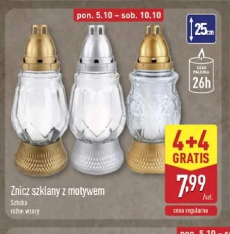 Znicz szklany z motywem