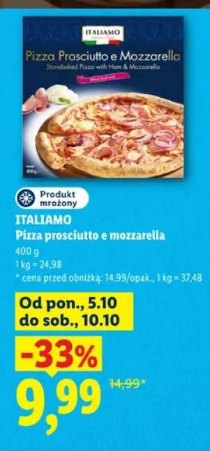 Pizza prosciutto e mozzarella Italiamo