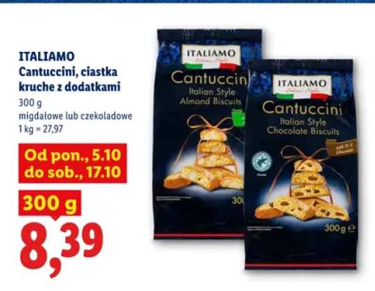 Cantuccini ciastka kruche z dodatkami migdałowe Italiamo +1 wariant