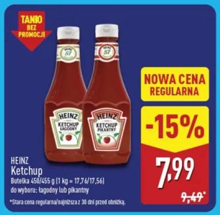 Ketchup łagodny Heinz +1 wariant