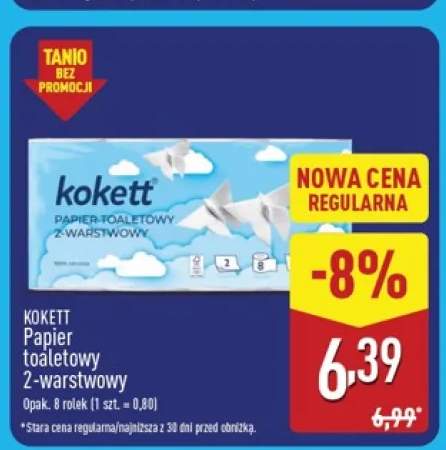 Papier toaletowy 2-warstwowy 8-pak Kokett