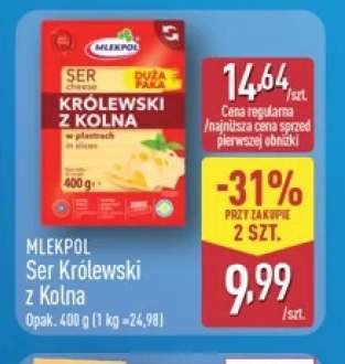 Ser Królewski z Kolna w plastrach Mlekpol