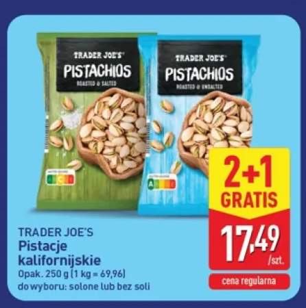 Pistacje kalifornijskie solone Trader Joe's +1 wariant