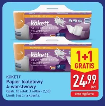 Papier toaletowy 4-warstwowy 10-pak Kokett