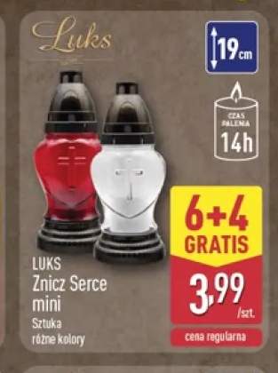 Znicz Serce mini Luks