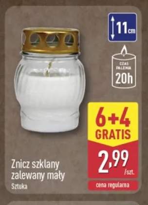 Znicz szklany zalewany mały