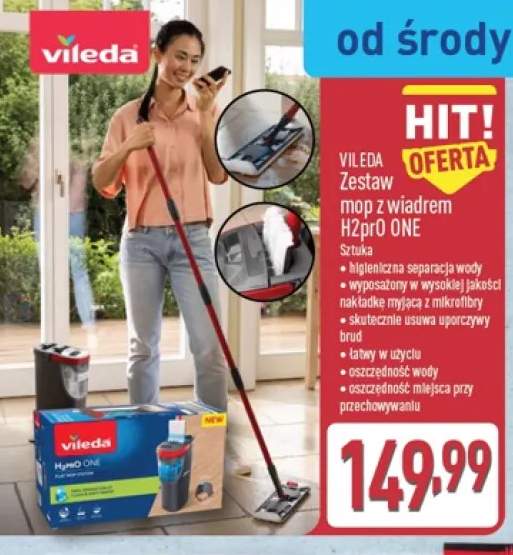 Zestaw mop z wiadrem H2prO ONE Vileda