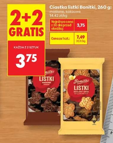 Ciastka listki Bonitki maślane +1 wariant