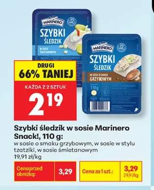 Szybki śledzik w sosie o smaku grzybowym Marinero Snack! +2 warianty