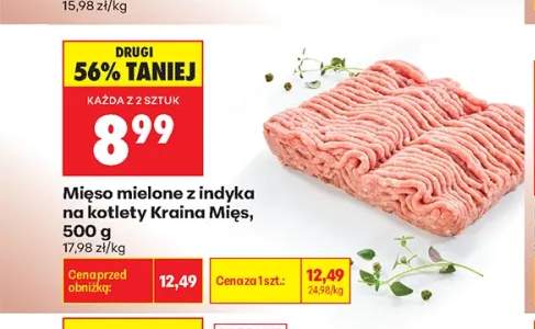 Mięso mielone z indyka na kotlety Kraina Mięs
