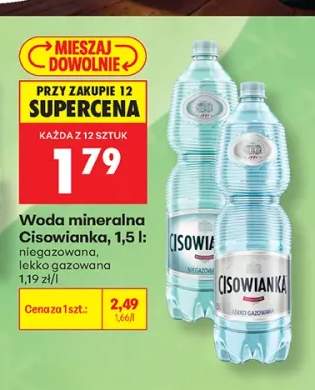 Woda mineralna niegazowana Cisowianka +1 wariant