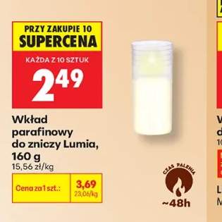 Wkład parafinowy do zniczy Lumía