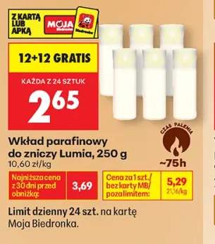 Wkład parafinowy do zniczy Lumía